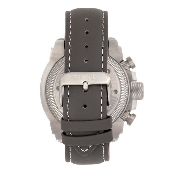 Shield Tesei Chronograph Leather-Band Men's Diver Watch w/Date - Silver/Grey