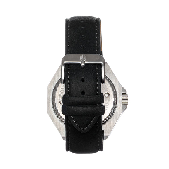 Shield Marco Leather-Band Watch w/Date - Black - SLDSH116-9