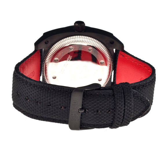 Shield Pilecki Leather-Band Swiss Mens Diver Watch - Black/White