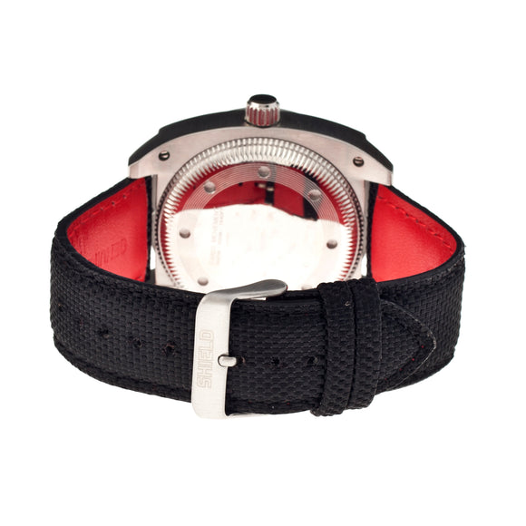 Shield Pilecki Leather-Band Swiss Mens Diver Watch - Silver/White