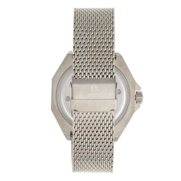 Shield Marius Bracelet Men's Diver Watch w/Date - Silver/Orange