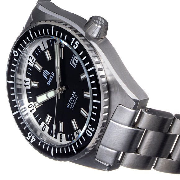 Shield Nitrox Bracelet Watch w/Date - Black - SLDSH114-1