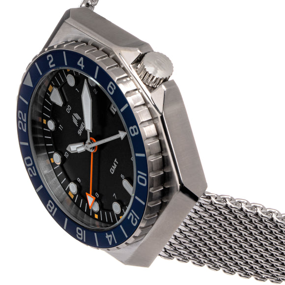 Shield Marco Bracelet Watch w/Date - Black/Navy - SLDSH116-7