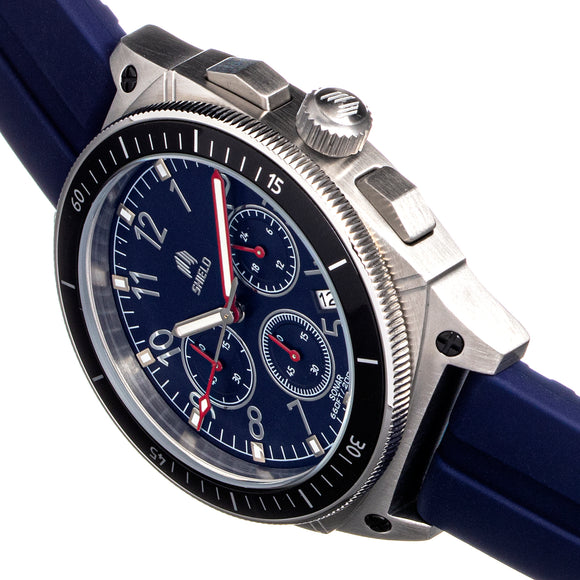 Shield Sonar Chronograph Strap Watch w/Date - Dark Blue - SLDSH113-4