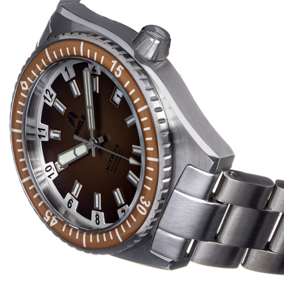 Shield Nitrox Bracelet Watch w/Date - Brown - SLDSH114-5