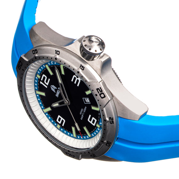 Shield Vessel Strap Watch w/Date - Light Blue - SLDSH112-3