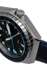 Shield Marco Leather-Band Watch w/Date - Black/Blue - SLDSH116-13