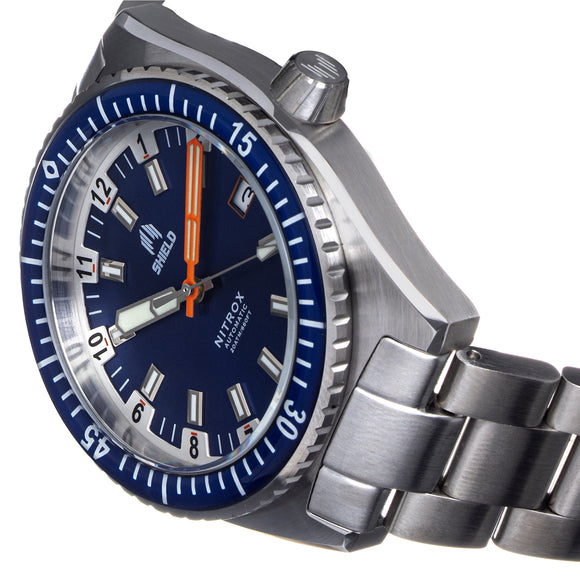 Shield Nitrox Bracelet Watch w/Date - Navy - SLDSH114-3
