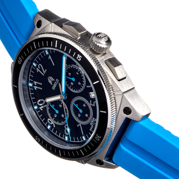 Shield Sonar Chronograph Strap Watch w/Date - Light Blue - SLDSH113-3