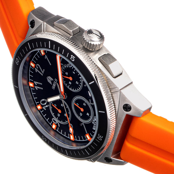 Shield Sonar Chronograph Strap Watch w/Date - Orange - SLDSH113-2