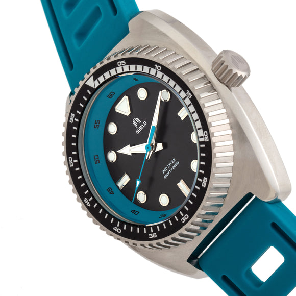 Shield Dreyer Men's Diver Strap Watch - Silver/Teal