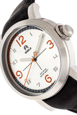 Shield Berge Leather-Band Men's Diver Watch - Silver