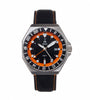 Shield Marco Leather-Band Watch w/Date - Black/Orange - SLDSH116-10