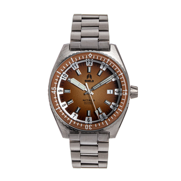 Shield Nitrox Bracelet Watch w/Date - Brown - SLDSH114-5