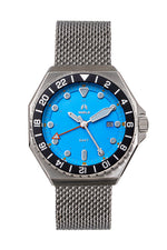 Shield Marco Bracelet Watch w/Date - Light Blue