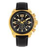 Shield Tesei Chronograph Leather-Band Men's Diver Watch w/Date - Gold/Black