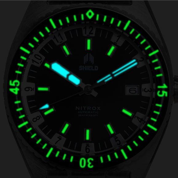 Shield Nitrox Bracelet Watch w/Date - Black - SLDSH114-1