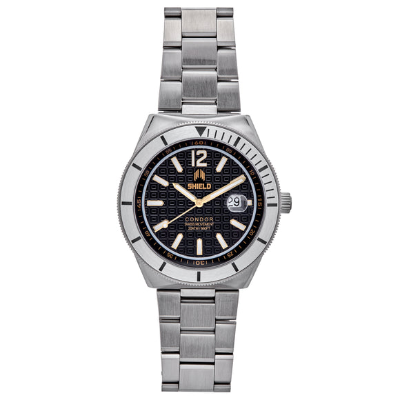 Shield Condor Bracelet Watch w/Date - Gold - SLDSH118-1