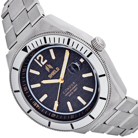 Shield Condor Bracelet Watch w/Date - Gold - SLDSH118-1