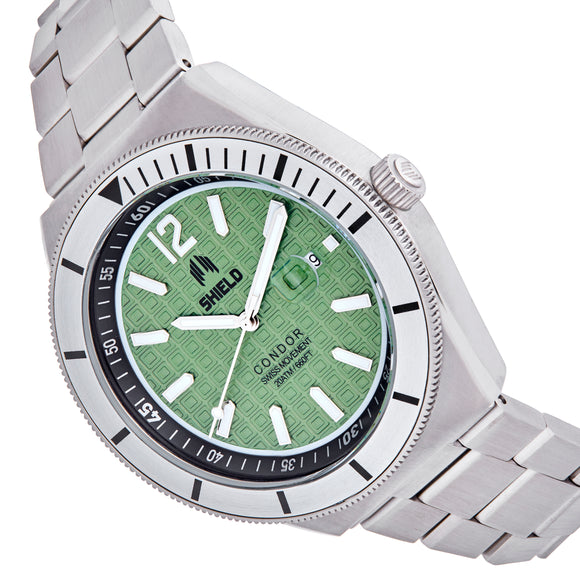 Shield Condor Bracelet Watch w/Date - Green - SLDSH118-4