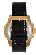Shield Shaw Leather-Band Men's Diver Watch w/Date - Gold/Black