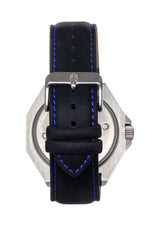 Shield Marco Leather-Band Watch w/Date - Black/Navy - SLDSH116-15