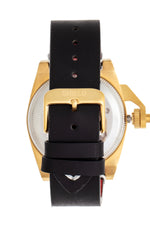 Shield Pascal Leather-Band Men's Diver Watch - Black/Gold