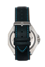 Shield Marco Leather-Band Watch w/Date - Light Blue - SLDSH116-11