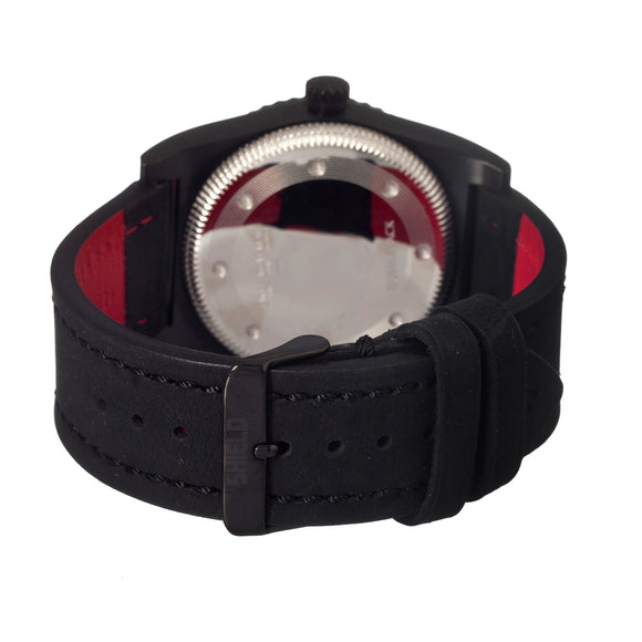 Shield Nuno Leather-Band Swiss Men's Diver Watch - Black