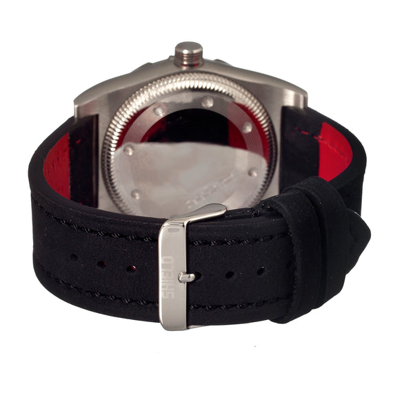 Shield Jarrod Leather-Band Swiss Men's Diver Watch - Silver/Navy