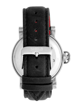 Shield Berge Leather-Band Men's Diver Watch - Silver/Black
