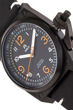Shield Pascal Leather-Band Men's Diver Watch - Black