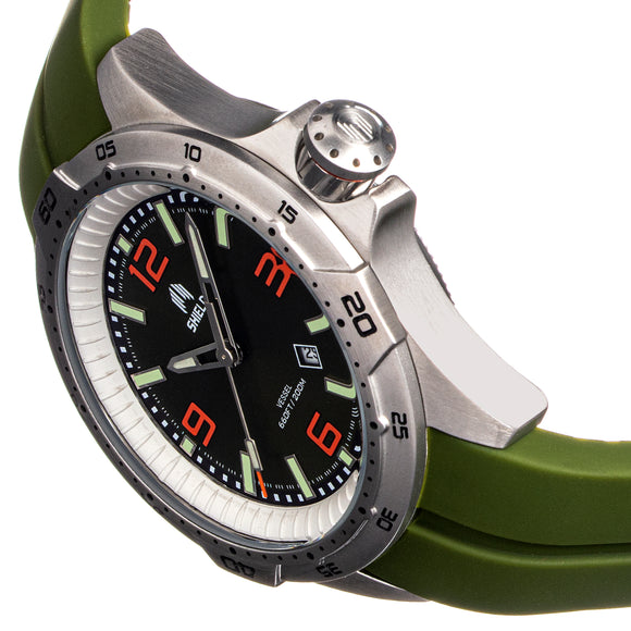 Shield Vessel Strap Watch w/Date - Green - SLDSH112-4