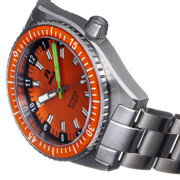 Shield Nitrox Bracelet Watch w/Date - Orange - SLDSH114-2
