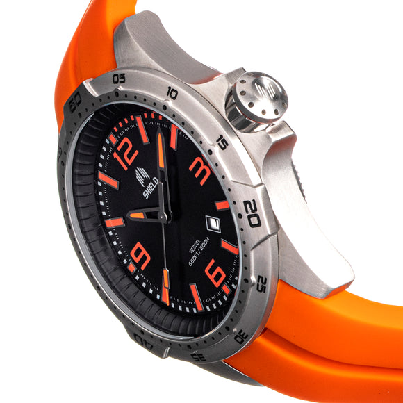 Shield Vessel Strap Watch w/Date - Orange - SLDSH112-2