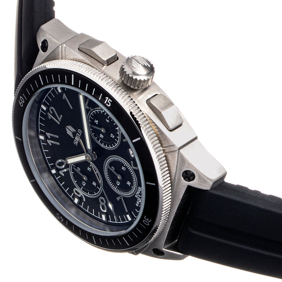 Shield Sonar Chronograph Strap Watch w/Date - Black/Silver - SLDSH113-1