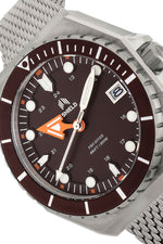Shield Marius Bracelet Men's Diver Watch w/Date - Silver/Brown