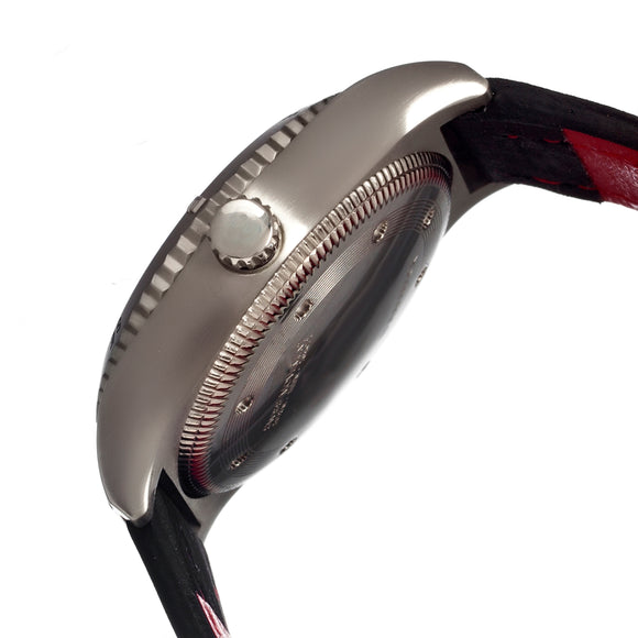 Shield Nuno Leather-Band Swiss Men's Diver Watch - Silver/Black