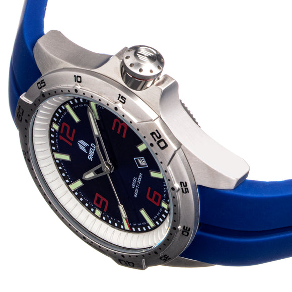 Shield Vessel Strap Watch w/Date - Dark Blue - SLDSH112-5