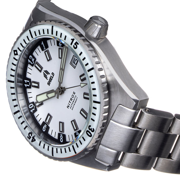 Shield Nitrox Bracelet Watch w/Date - White - SLDSH114-6