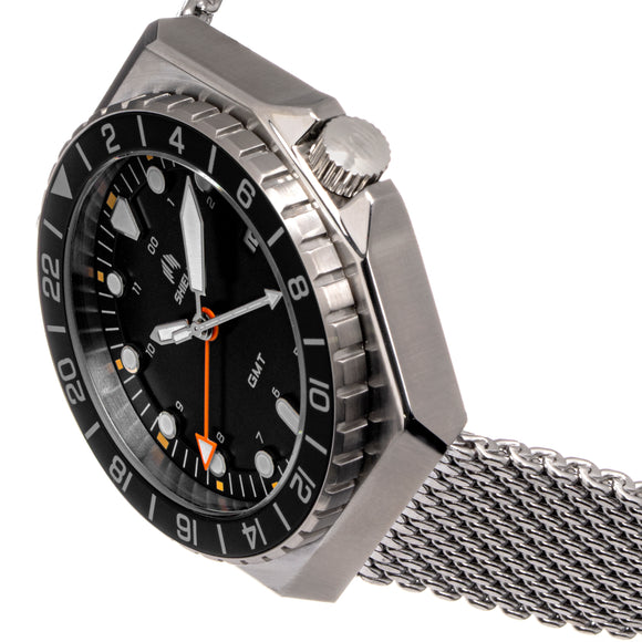 Shield Marco Bracelet Watch w/Date - Black - SLDSH116-1