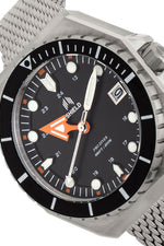 Shield Marius Bracelet Men's Diver Watch w/Date - Silver/Black