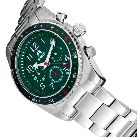 Shield Exley Bracelet Men's Chronograph Diver Watch - Green