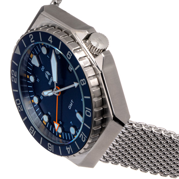 Shield Marco Bracelet Watch w/Date - Navy - SLDSH116-6