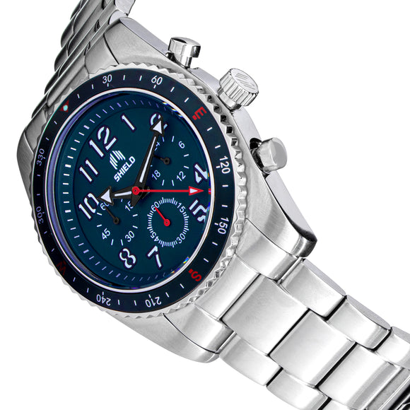 Shield Exley Bracelet Men's Chronograph Diver Watch - Navy