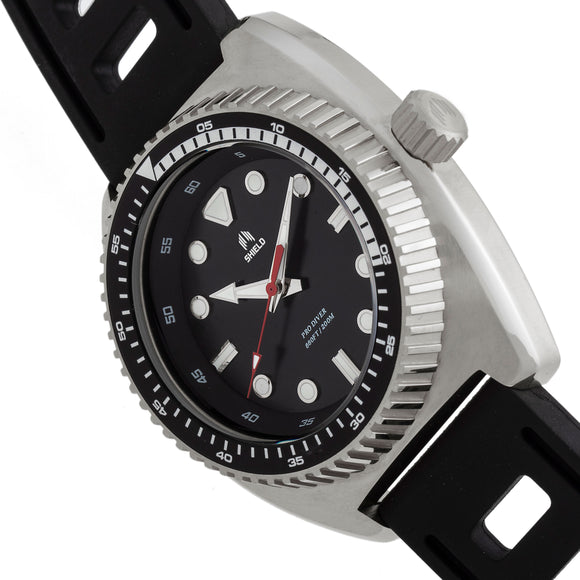 Shield Dreyer Men's Diver Strap Watch - Silver/Black