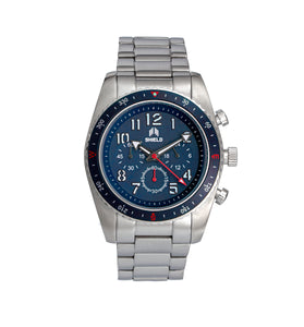 Shield Exley Bracelet Men's Chronograph Diver Watch - Navy