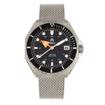 Shield Marius Bracelet Men's Diver Watch w/Date - Silver/Black