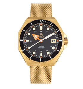 Shield Marius Bracelet Men's Diver Watch w/Date - Gold/Black