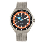 Shield Marius Bracelet Men's Diver Watch w/Date - Silver/Orange